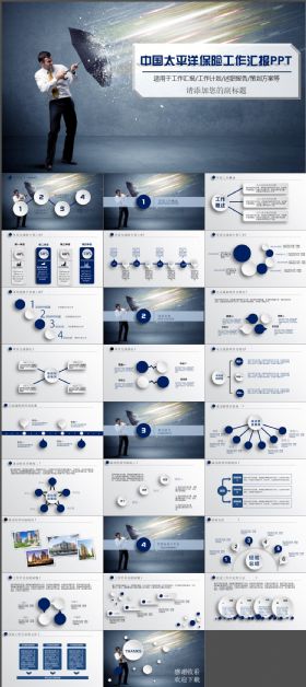 中国人寿工作总结新年计划PPT模板