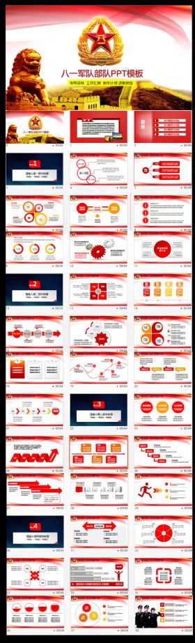 大气八一建军节部队军魂PPT模板