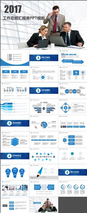 2017商务总结汇报类PPT模板