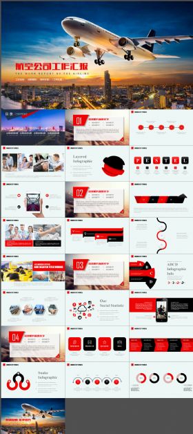 中国南方航空公司年工作总结PPT模板