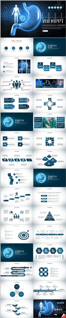 医疗医学胃肠道消化ppt课件动态模板