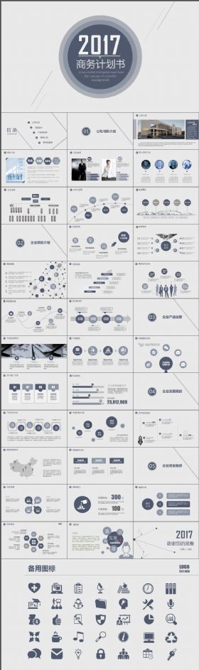 高端稳重大气商务计划书PPT模板