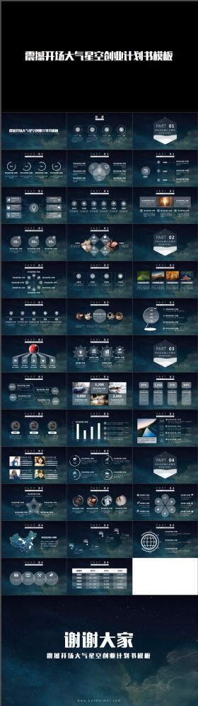 炫酷动感震撼开场大气星空创业计划书