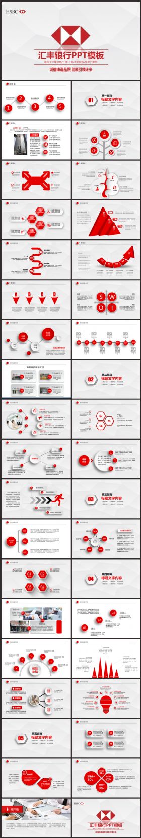 汇丰银行工作计划总结汇报项目总结动态PPT模板