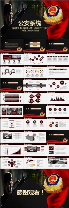 简约大气公安系统案件报告PPT通用模板