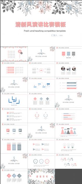 清新风演讲比赛ppt模板