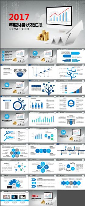2017年度财务总结汇报PPT模板