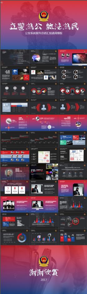 稳重大气公安系统PPT模板 案件汇报ppt