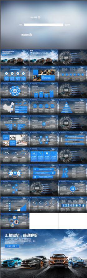 高端大气汽车行业工作总结汇报项目展示PPT模版