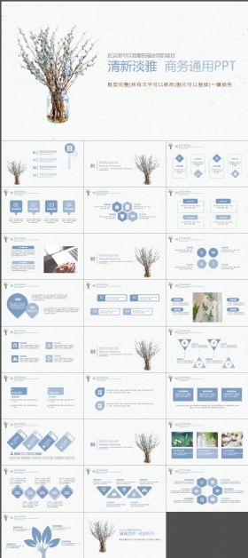 小清新文艺商务通用ppt动态模板