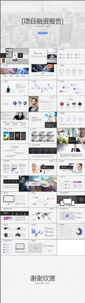 时尚高端极致简约互联网项目融资报告PPT模板