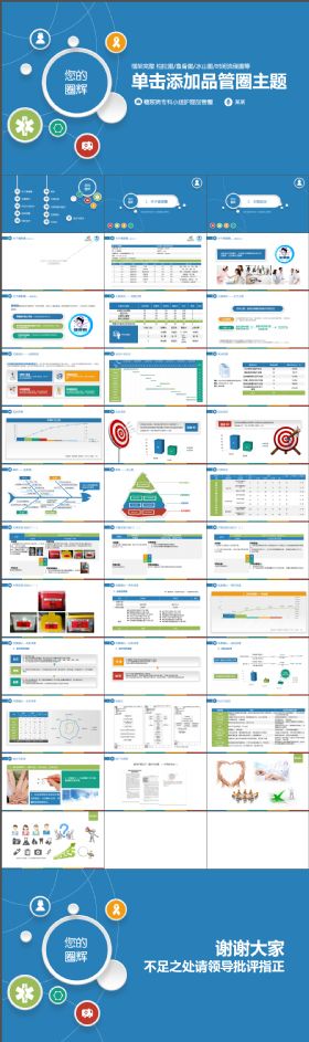 蓝色简约简洁医学品管圈——框架完整 主题完整