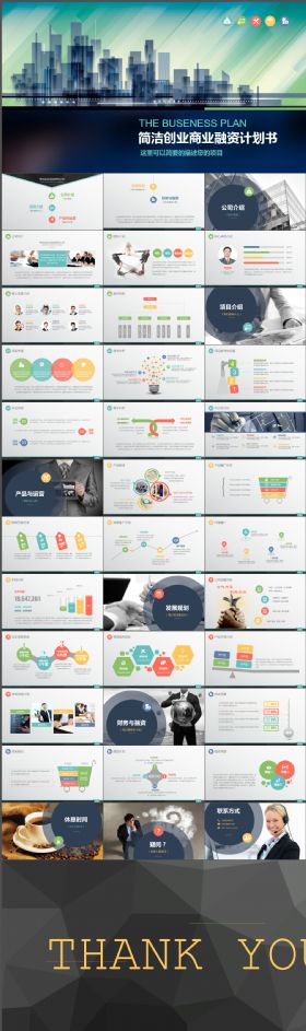 简洁大气完整框架商业融资创业计划书
