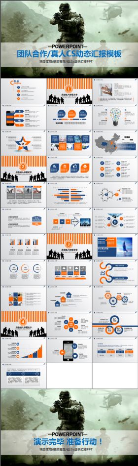 震撼大气现代战争军事军队部队PPT模板