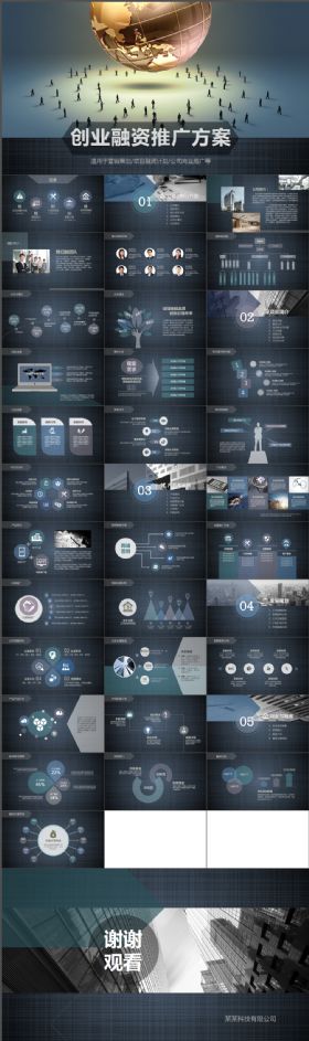 高端格调企业宣传创业融资品牌推广计划书精致ppt