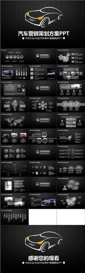 高端大气汽车行业4S店汽车设计工作汇报总结PPT