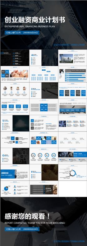 稳重高端创业融资商业计划书动画PPT模板