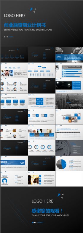 高端大气简约商业计划创业融资高级动态PPT模板