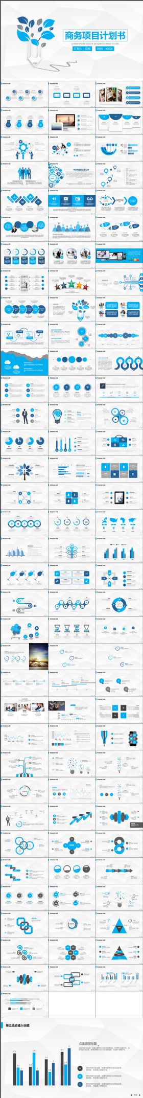 大气多样实用最新105版式简约通用公司简介商业计划书ppt模板