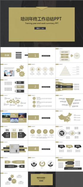 培训年终总结工作汇报ppt模板