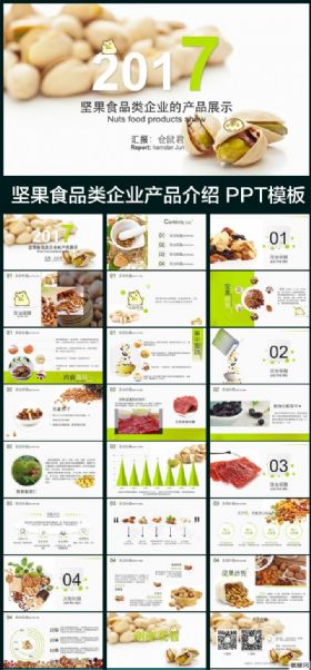 创意美食果干坚果有机食品销售业绩PPT