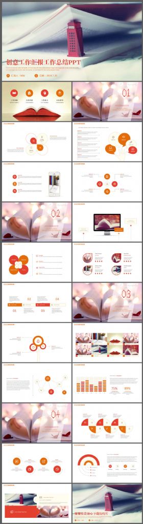 教育书籍创意工作汇报总结PPT模板