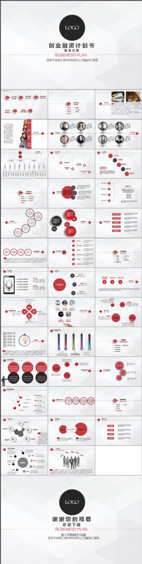简约大气实用框架完整商业计划书营销策划书动态ppt模板