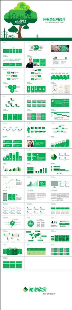 简约大气环保公司企业介绍简介PPT模板