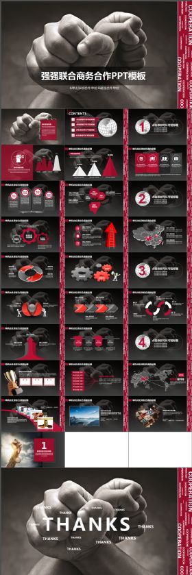 震撼酷炫强强联合投标合作PPT——稳重 大气 磅礴