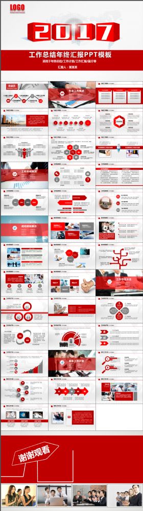 高端大气2018工作总结工作汇报红色PPT模板