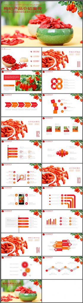 红色农业枸杞产品宣传PPT模板