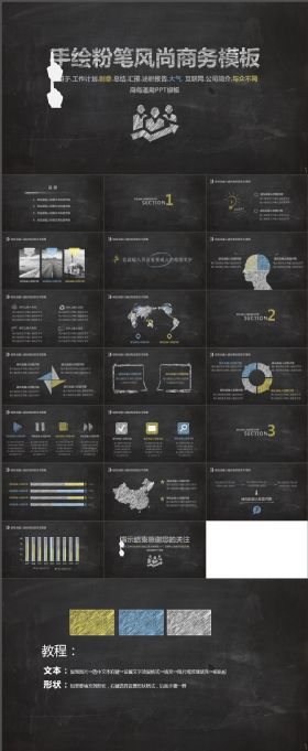 实用大气手绘粉笔风教师说课信息化教学课改PPT模板