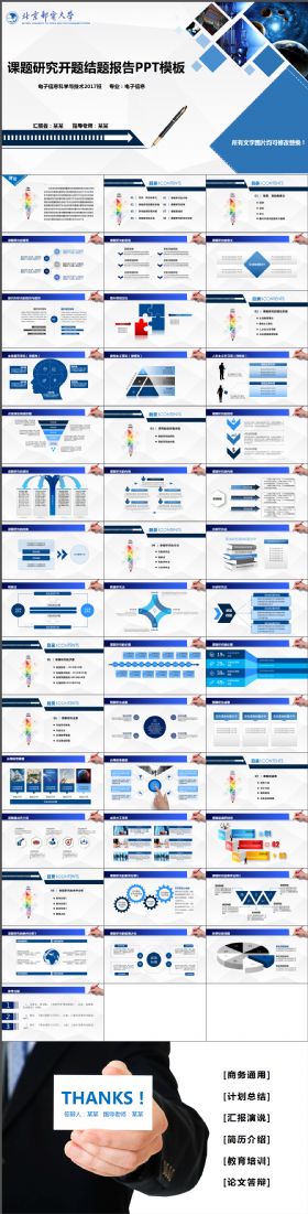 简约稳重课题研究开题结题报告论文答辩完整框架PPT模板
