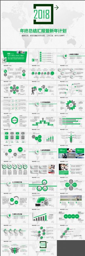 2018年工作计划年终总结通用ppt模板