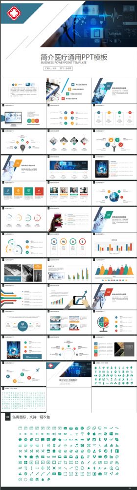 简约简洁框架完整医疗护士长医药医生医院报告PPT模板