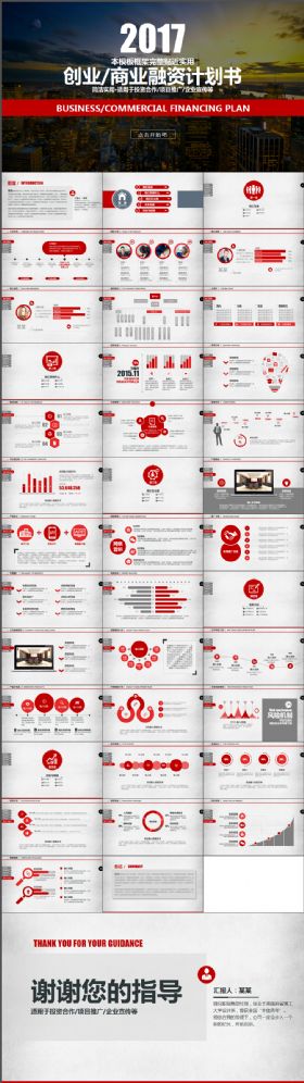 高端简约大气商业融资计划书框架完整PPT模板赠图