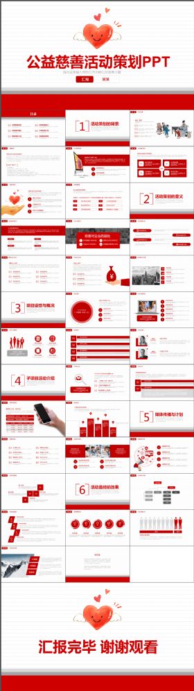 大气红色公益慈善活动策划方案精致ppt