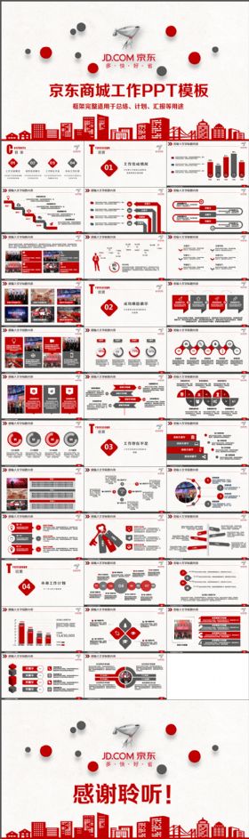 精致大气京东商城工作通用PPT