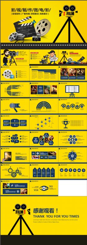 复古大气影视广告传媒电影制作器材宣传通用PPT