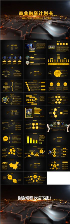 高端高级黑金土豪金风格商业策划书精致PPT模板下载