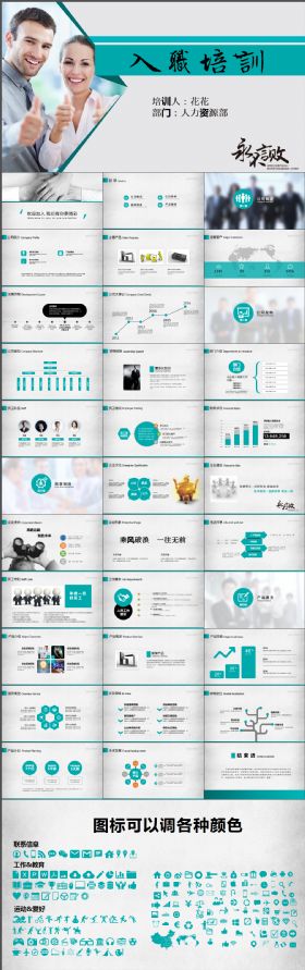 完整专业实用培训PPT模板  业绩销售培训 框架完整企业员工入职培训