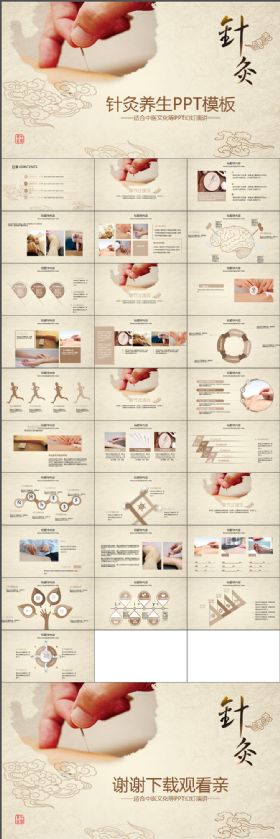 古典大气中国风中医针灸动态PPT模板