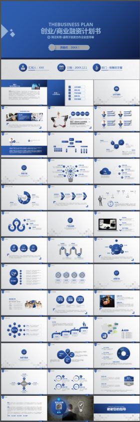 商业创业融资计划书PPT模板