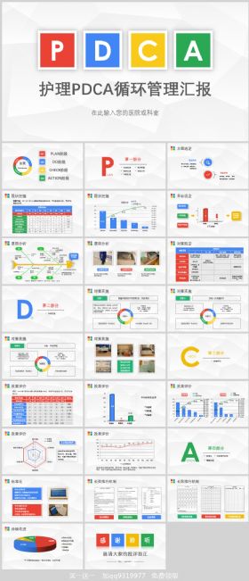 PDCA循环管理 护理 医院 品管圈案例品管圈ppt 工作汇报 PPT模板