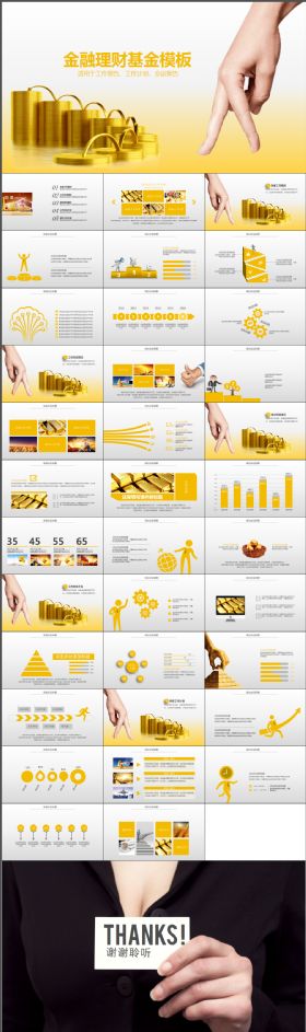 高端大气金色简约金融理财ppt