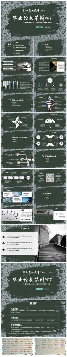 【论文答辩】毕业论文答辩PPT动态模板