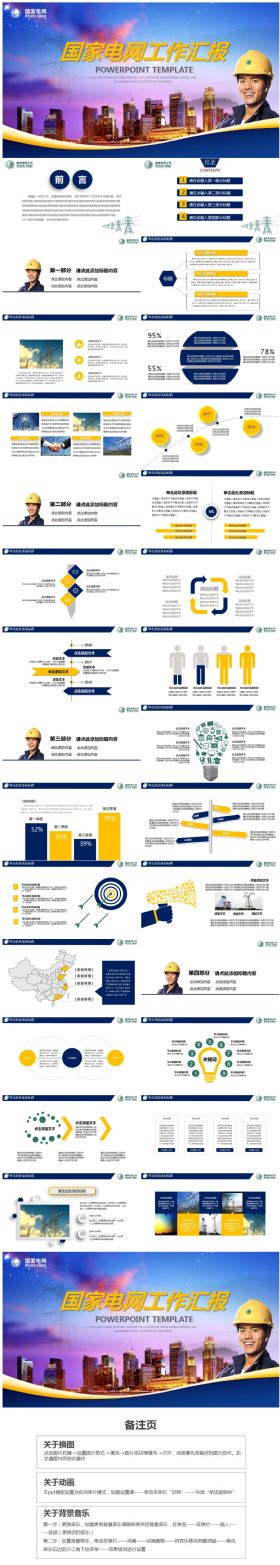 【国家电网】工作计划、总结汇报PPT动态模板
