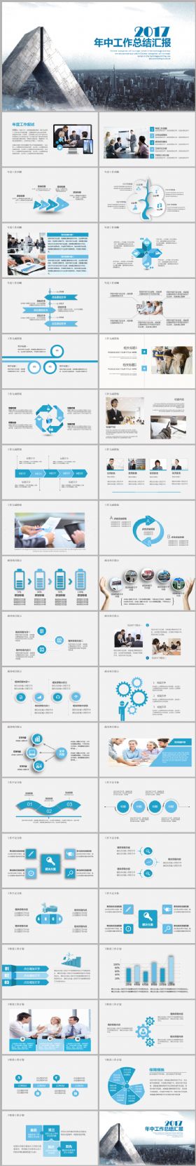 大气实用年中工作总结汇报2017工作计划企业电商互联网金融通用PPT