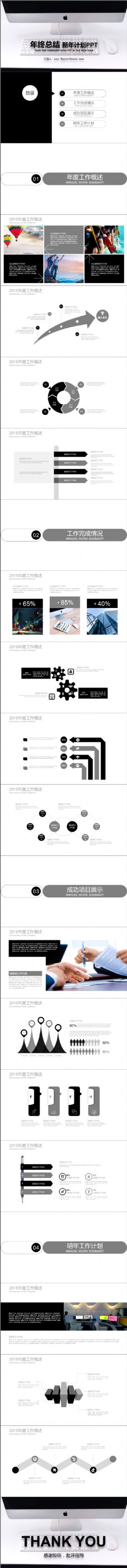 黑色创意2017年终总结 新年计划PPT