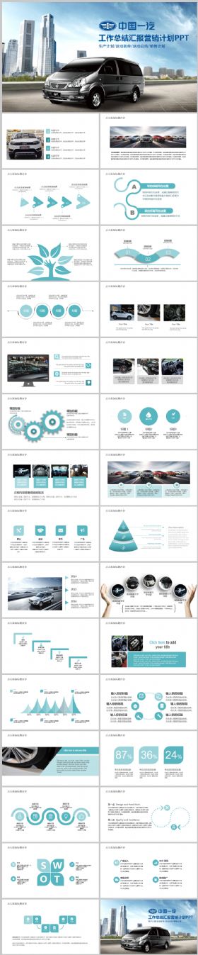 中国一汽工业生产汽车销售工作会议计划总结动态PPT